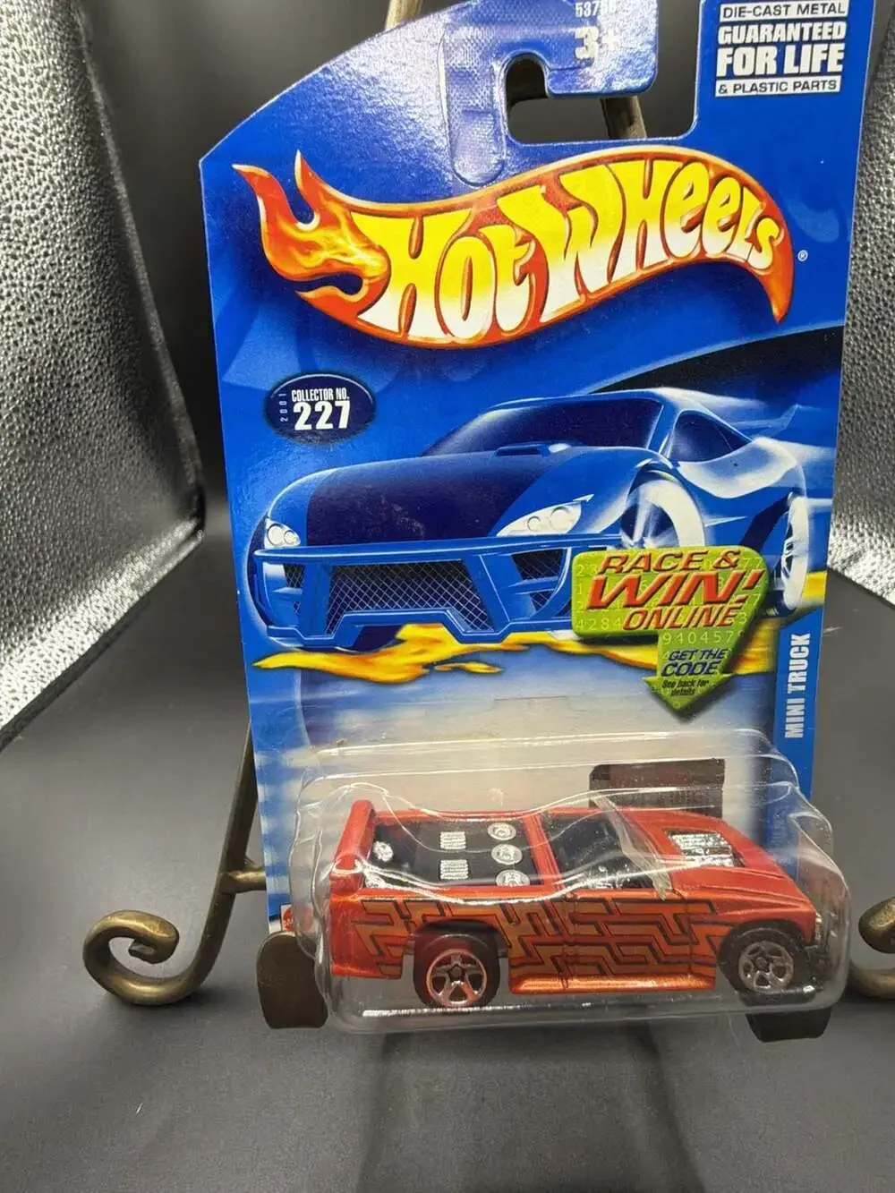 2001 Hot Wheels Collector #227 Mini Truck Burnt Orange with Black Maze Tampo